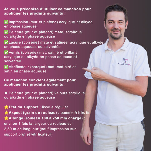 Manchon 100 mm Microfibre haute densité - Microtex 9 - ROTA – Image 2