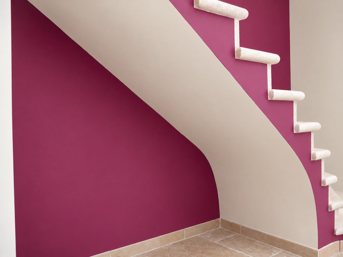 Mise en valeur d'un escalier par la couleur